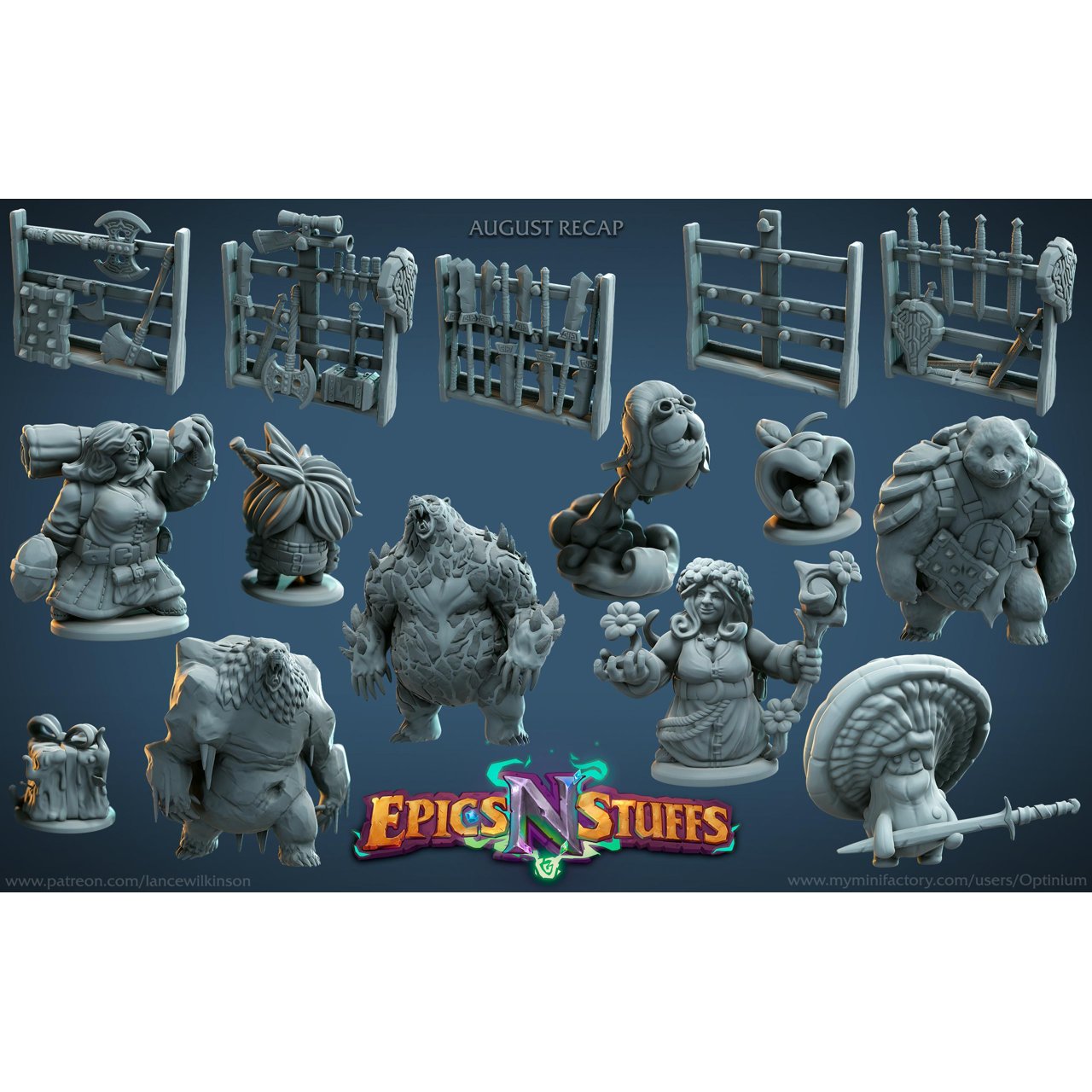 Epics 'N' Stuffs Miniatures August 2020 Epic N Stuffs Miniatures  MINISTL