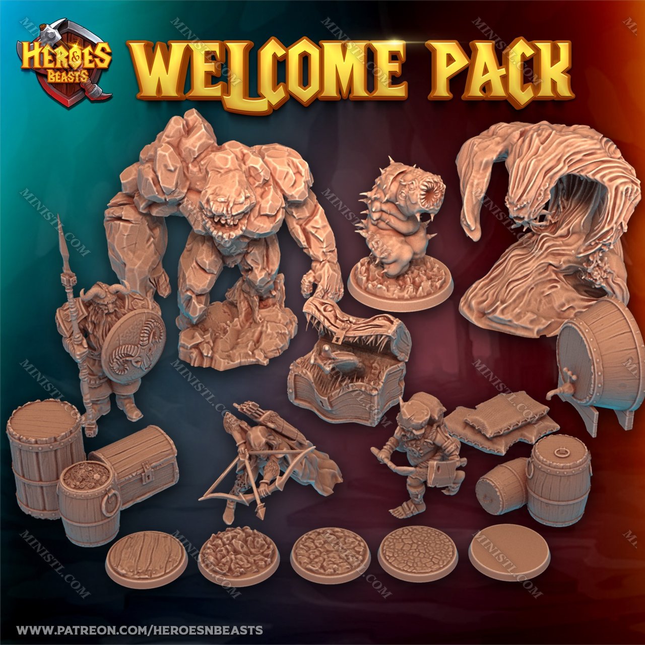 Heroes and Beasts Miniatures August 2022 Heroes And Beasts  MINISTL