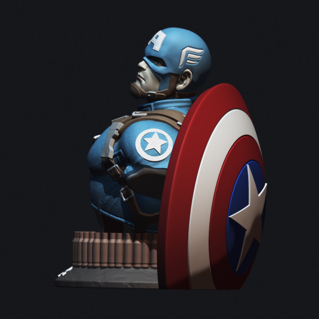 Fan Art Models Captain America Bust V2 from Marvel comics  MINISTL 5