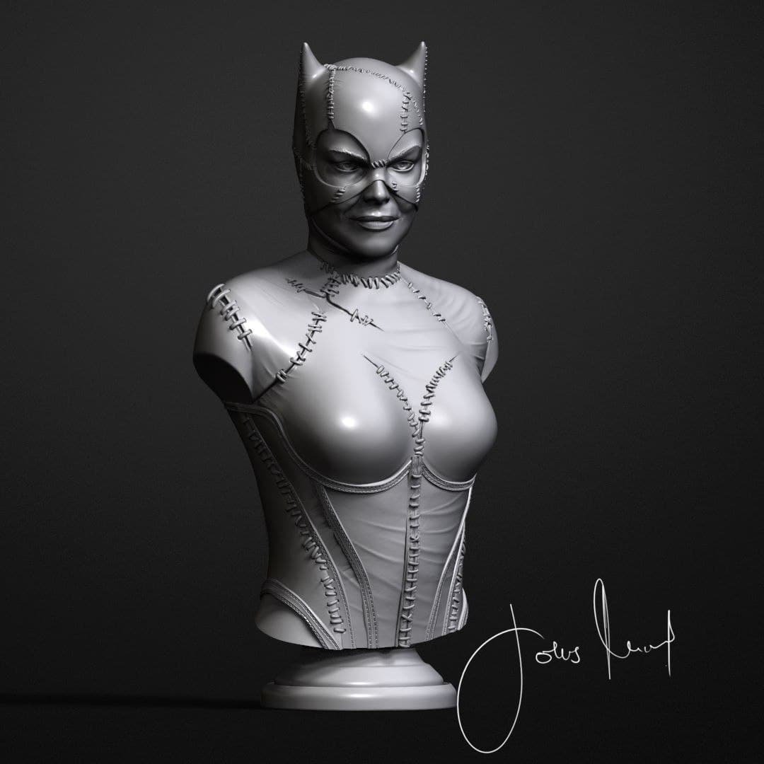 Fan Art Models Catwoman Bust (Tim Burton Version) from DC comics  MINISTL 2