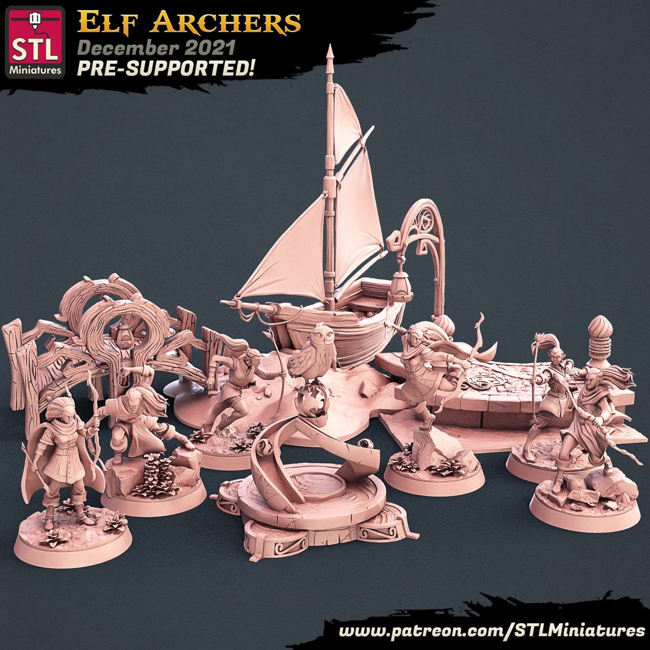 STL Miniatures December 2021 (Elf Centaurs and Archers) STL Miniatures  MINISTL 3