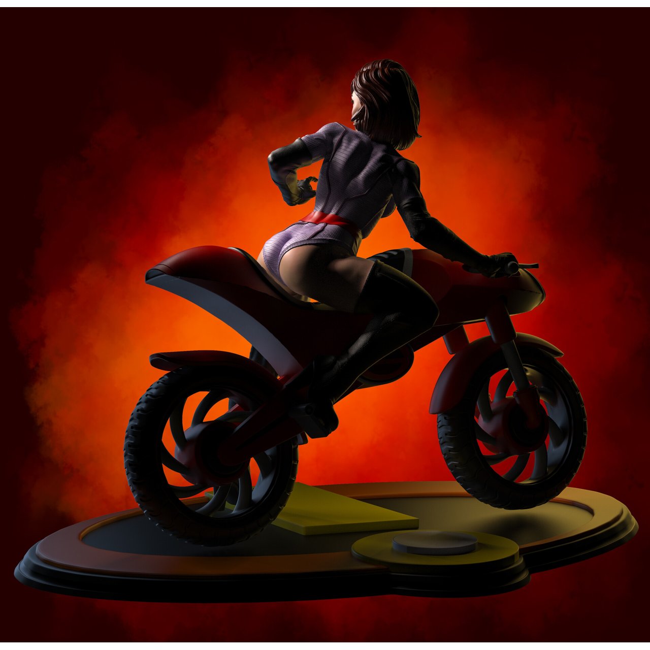 Fan Art Models Elastigirl and Elasticycle from The Incredibles  MINISTL 6