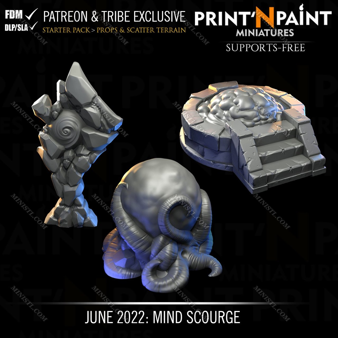 Print'N Paint June 2022 (Mind Scourge) Print’N Paint Miniatures  MINISTL 3