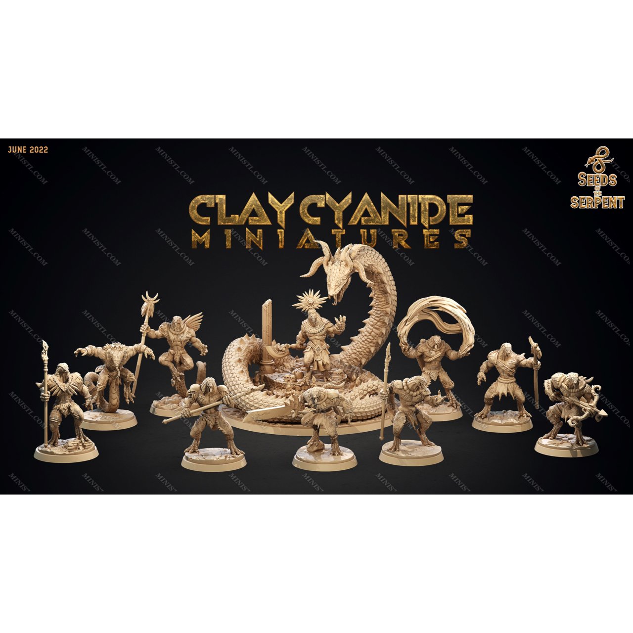 All Miniature June 2022 (Pantheon of Aztecs) Clay Cyanide  MINISTL