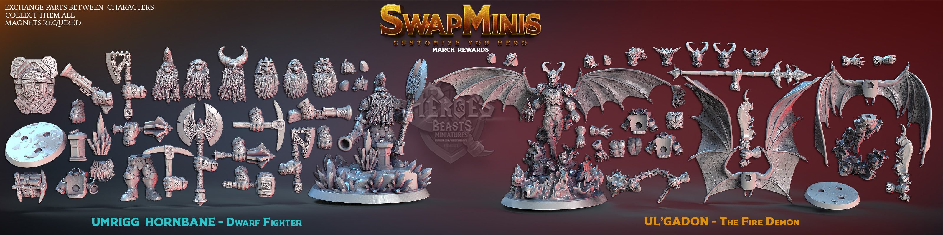 Heroes and Beasts Miniatures March 2021 Heroes and Beast  MINISTL