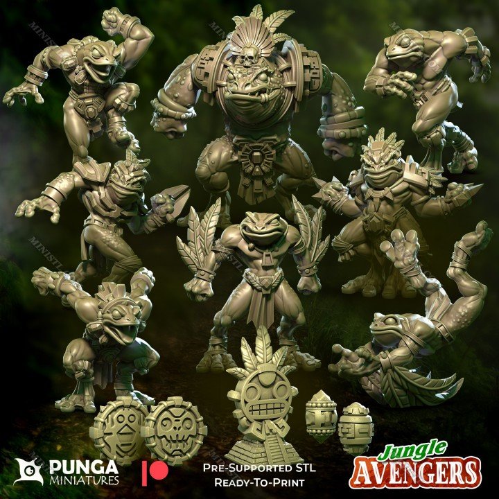 Punga Miniatures May 2022 (Jungle Avengers Team Part 1) Punga Miniatures  MINISTL