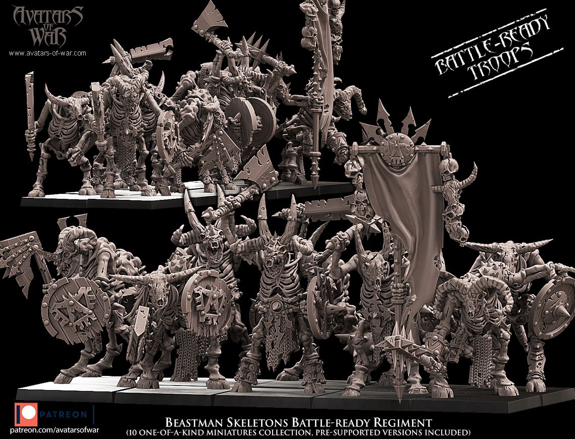 Avatars Of War October 2023 (Beastmen Skeletons and Trolls) Avatars of War  MINISTL 5