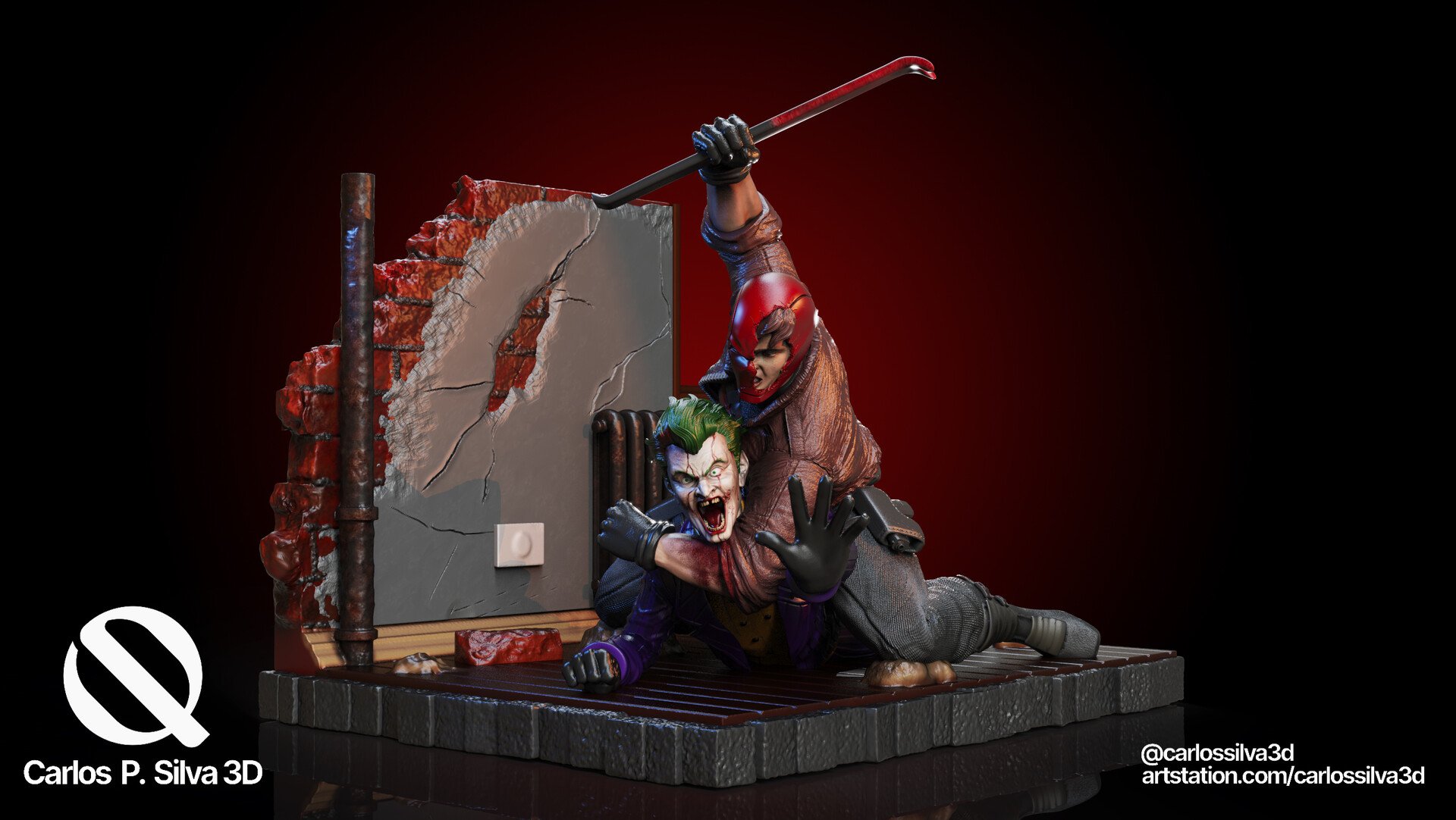 Fan Art Models Red Hood vs Joker from DC Comics  MINISTL 3