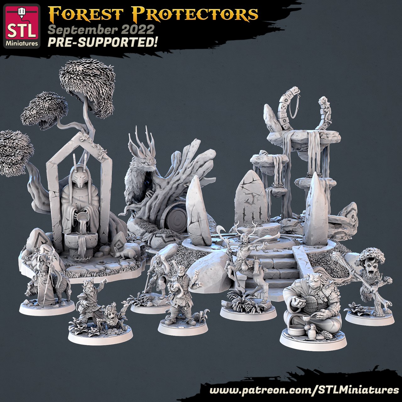 STL Miniatures September 2022 (Forest Protectors) STL Miniatures  MINISTL