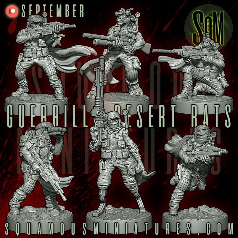 Squamous Miniatures September 2022 (Guerilla Desert Rats and LRD Trucks) Squamous Miniatures  MINISTL