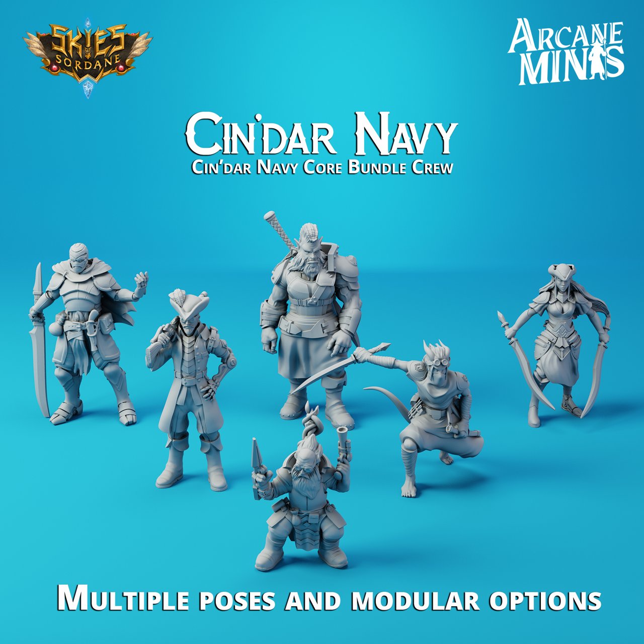 Fan Art Models Skies of Sordane (Minis Only) Cin’dar Navy Miniatures  MINISTL 3