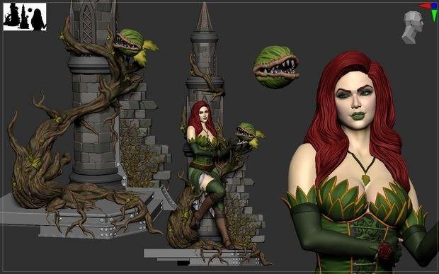 Fan Art Models Steampunk Poison Ivy from DC comics  MINISTL 4