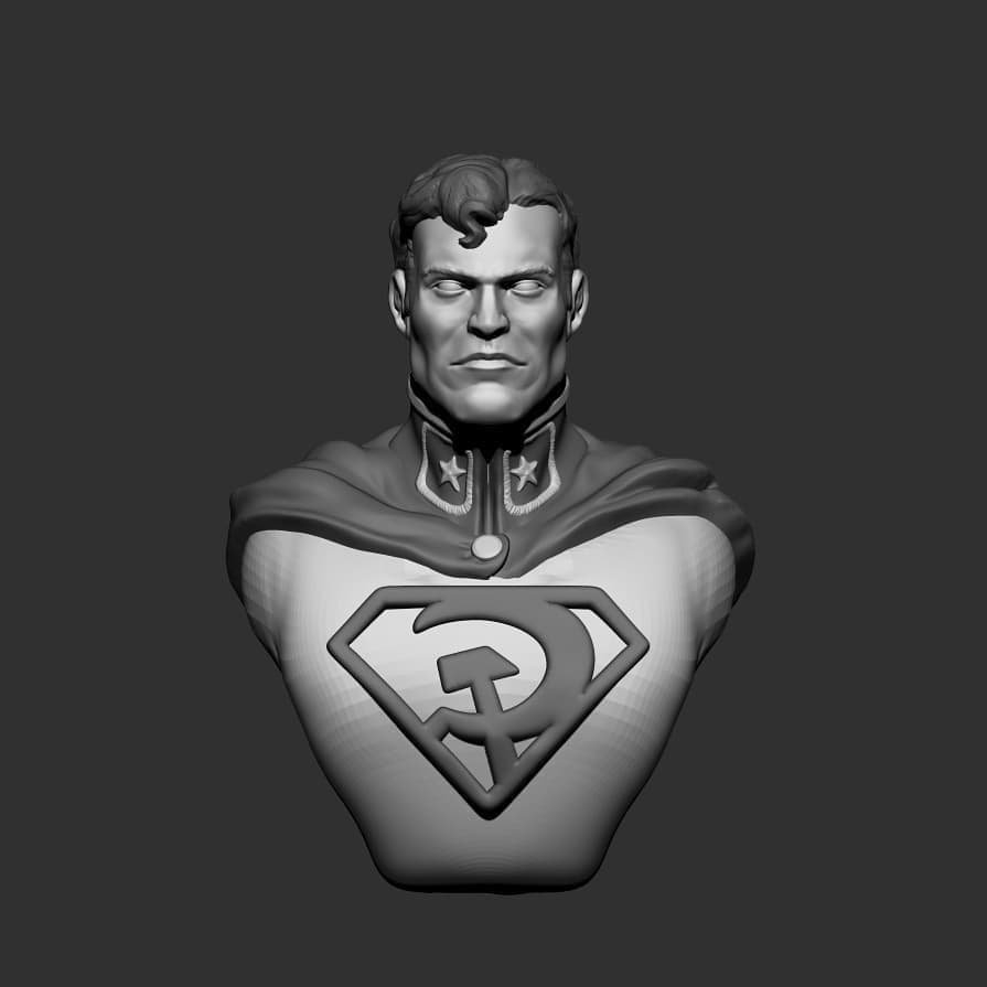 Fan Art Models Superman Red Son Bust from DC comics  MINISTL 2