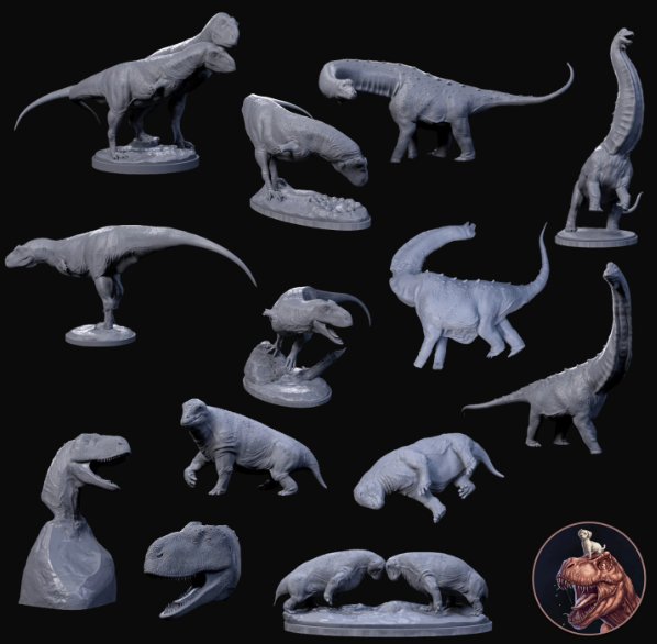 Dino and Dog miniatures June 2024 Dino and Dog miniatures  MINISTL